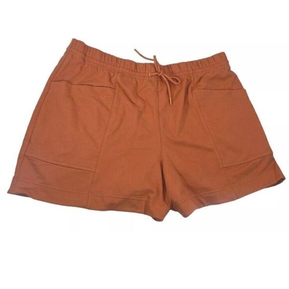 Athleta Shorts 587418 Women Sz 1X Burnt Orange Retroterry Shorts Terrycloth - Picture 1 of 11